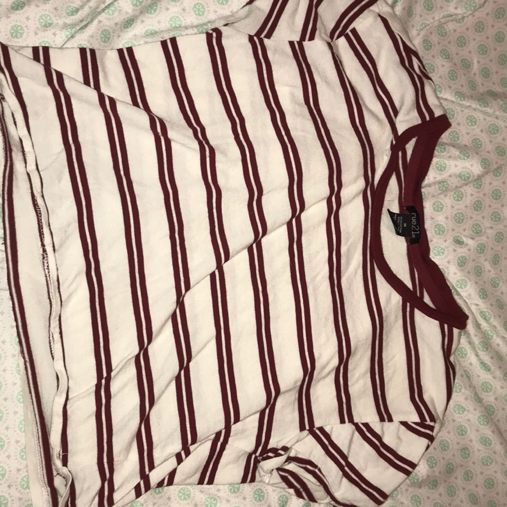 rue 21 stripped crop top